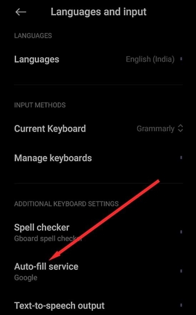 android autofill settings
