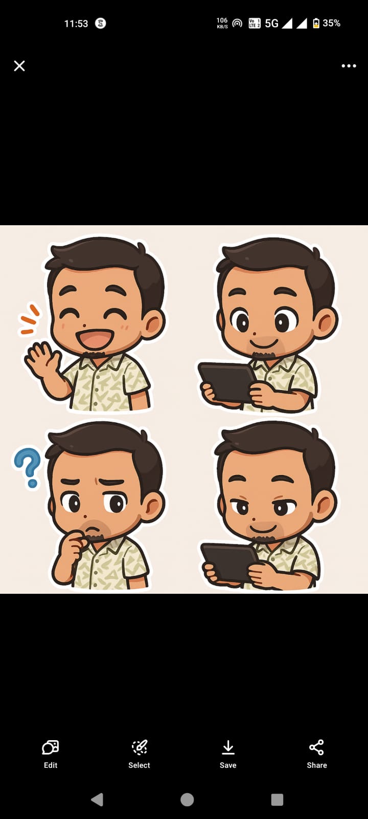 Open the downloaded image in your Gallery. Next, long-press on the image and select "Save as Sticker".
