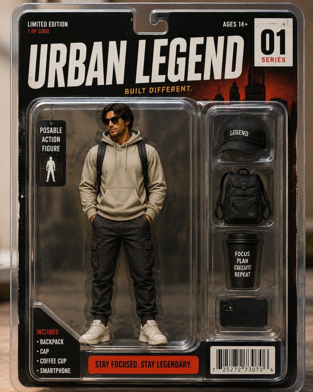 Action figure and toy packaging prompts
