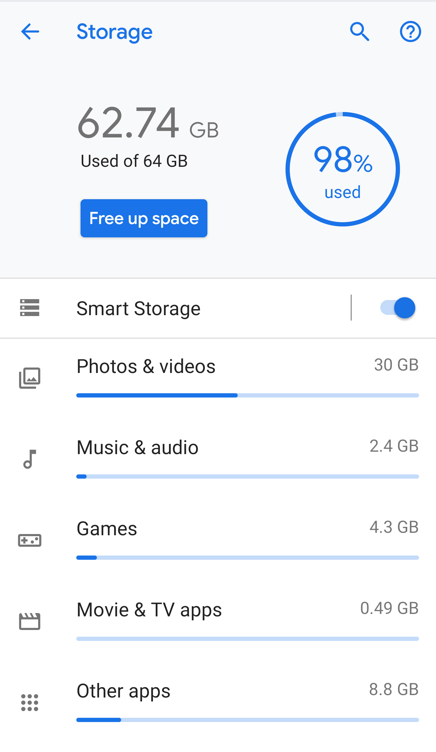 Check Device Storage