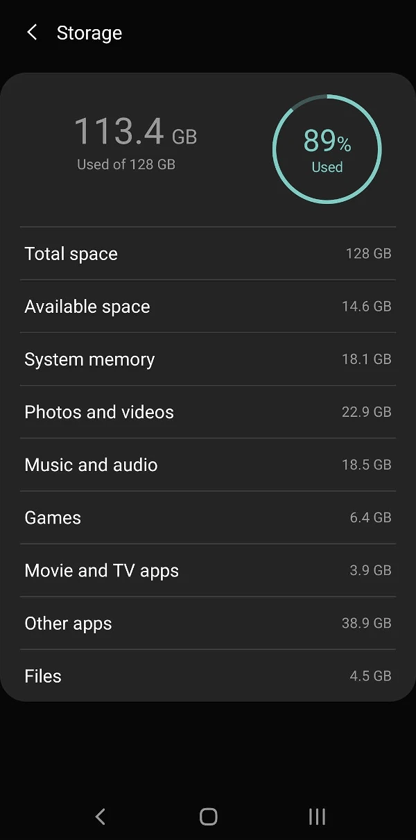 Check Device Storage