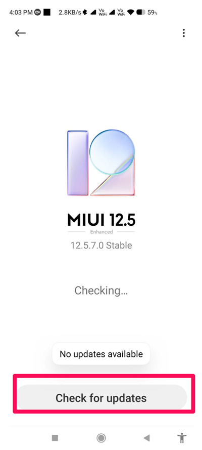 Check For OS Update