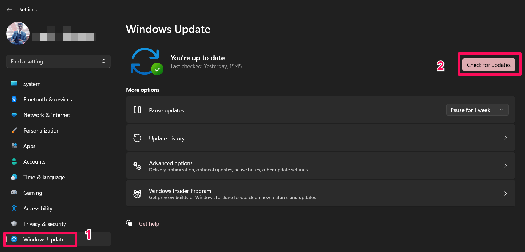 Check For Windows Update