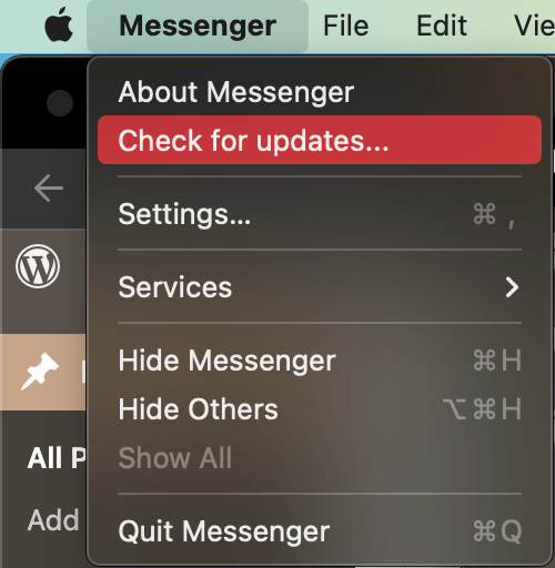 Check for Messenger Updates