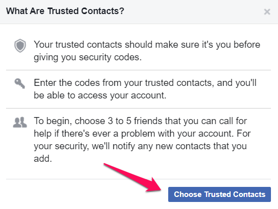Choose Trusted Contacts