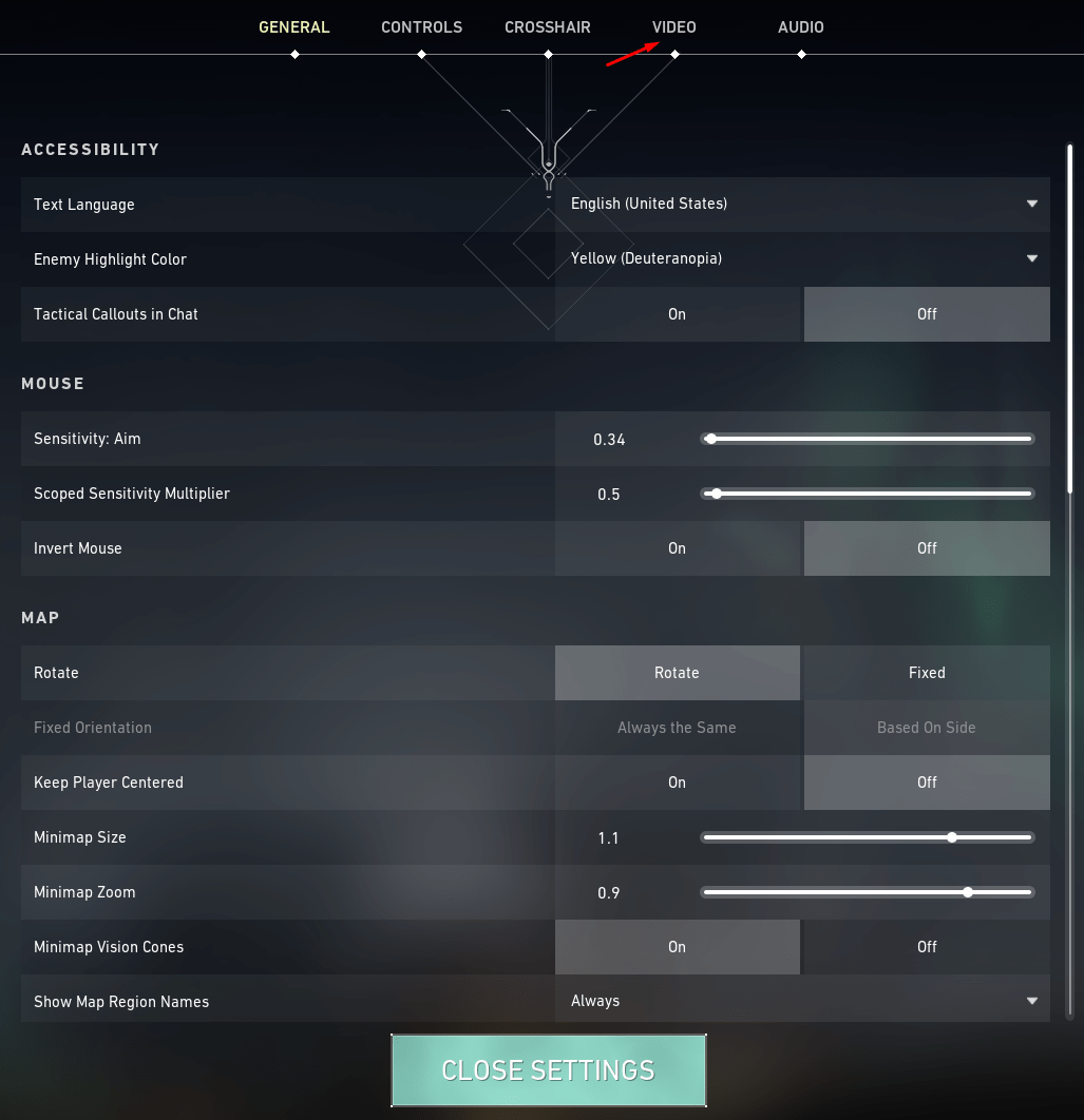 VALORANT Menu Settings Overview