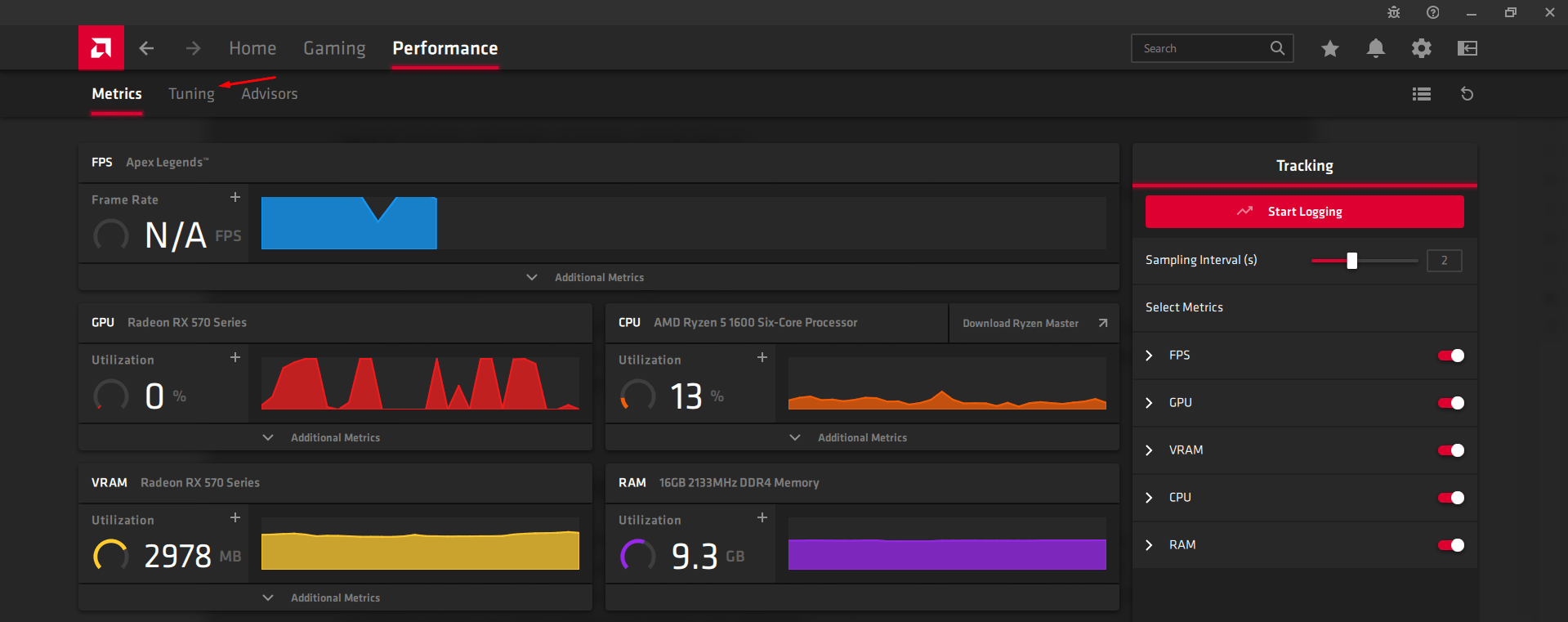 Choose “Tuning” to continue