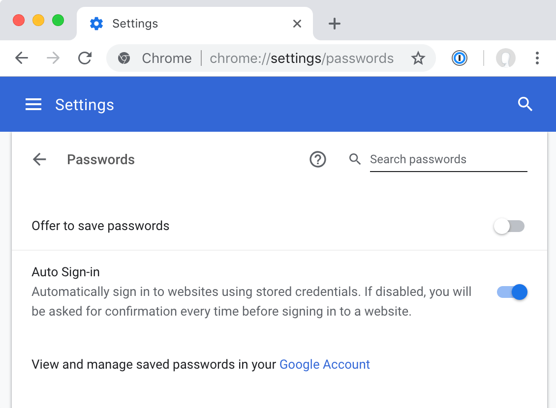 google chrome password manager update