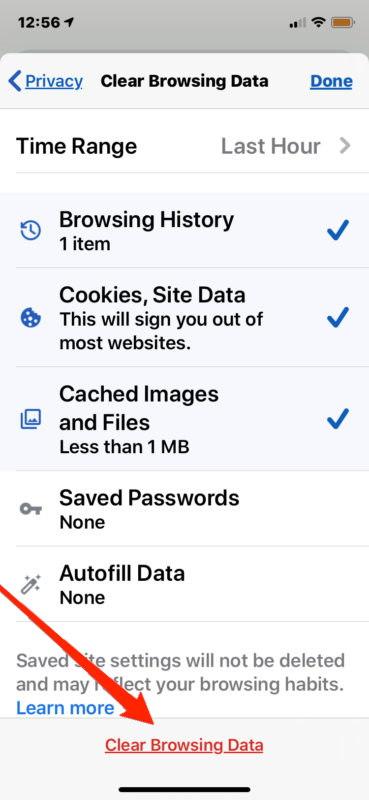 Clear Browsing Data