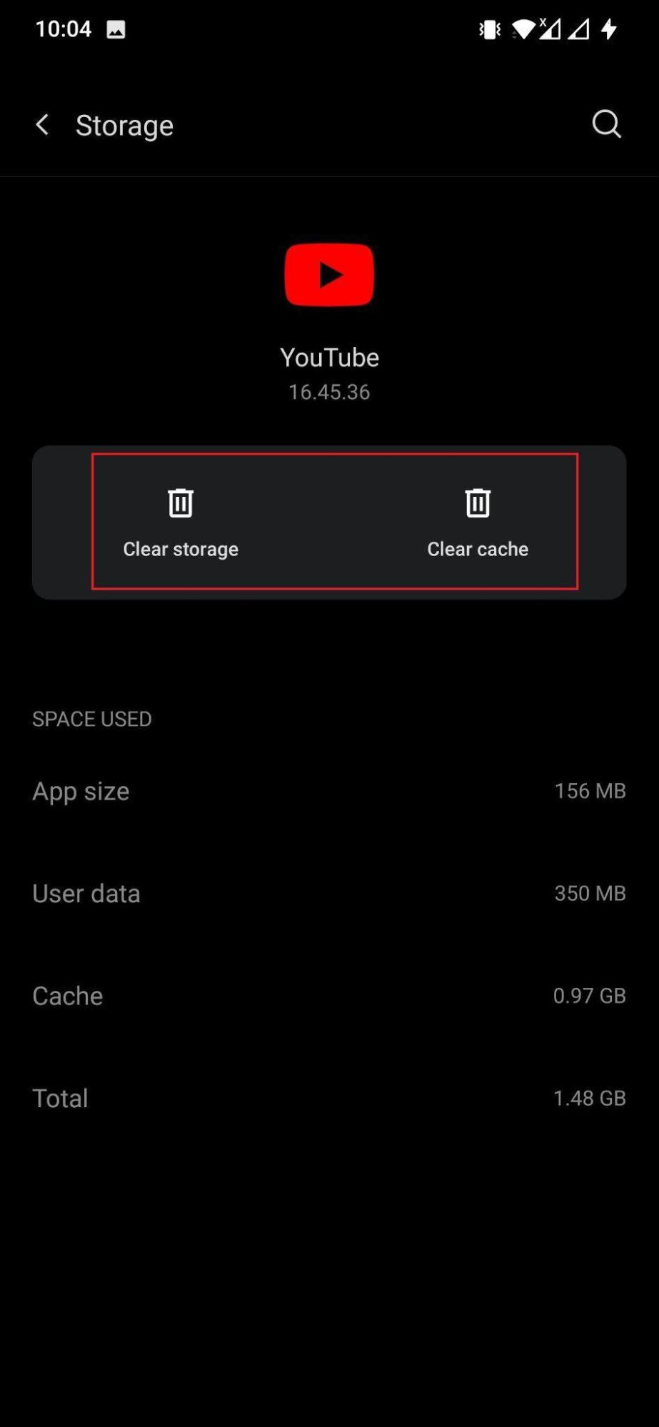 Clear Storage and Cache