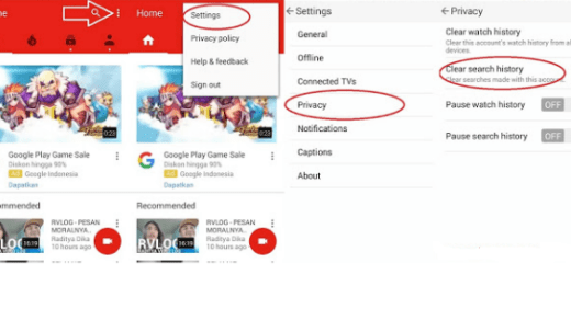 Clear and pause Youtube App History