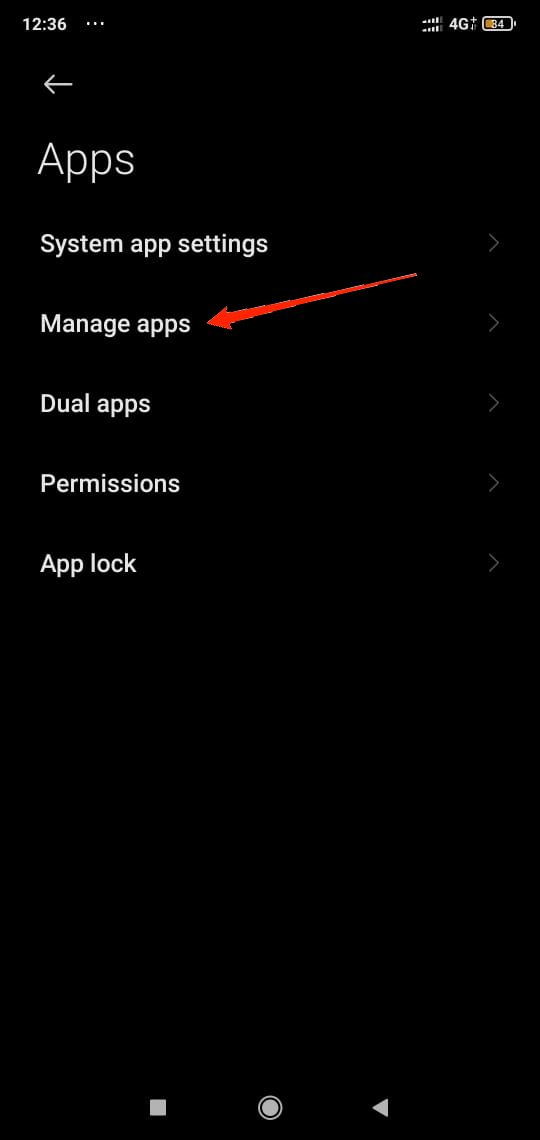 Click on Manage Apps