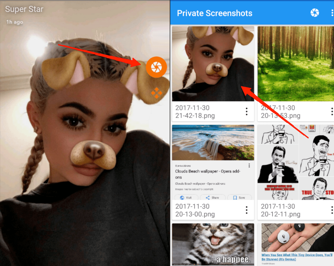 Click on the capture icon and the snap will be saved to your device gallery.