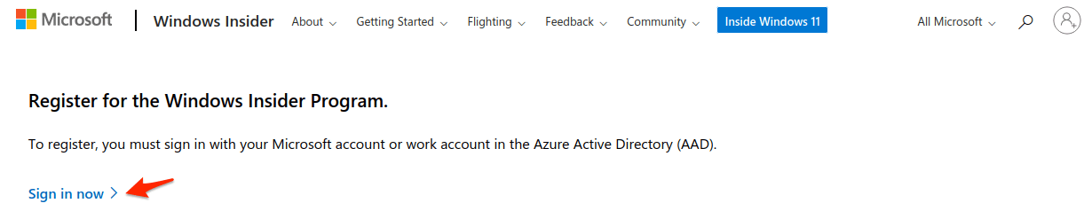 Click on “Sign in now,” and this will use your existing Windows account