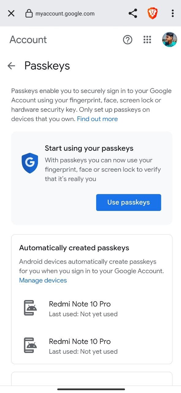 Select Passkey Type