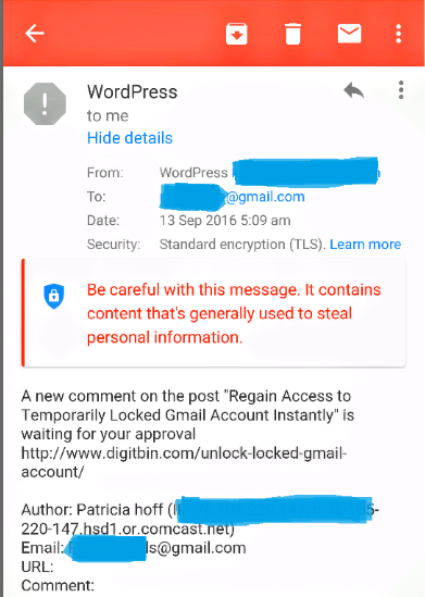 Message Steal Personal Information