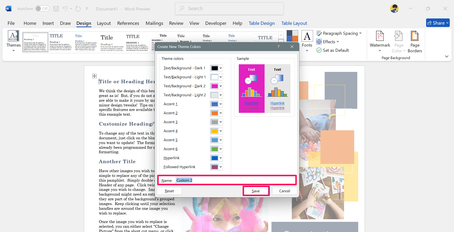 Enter the color name and click on Save button