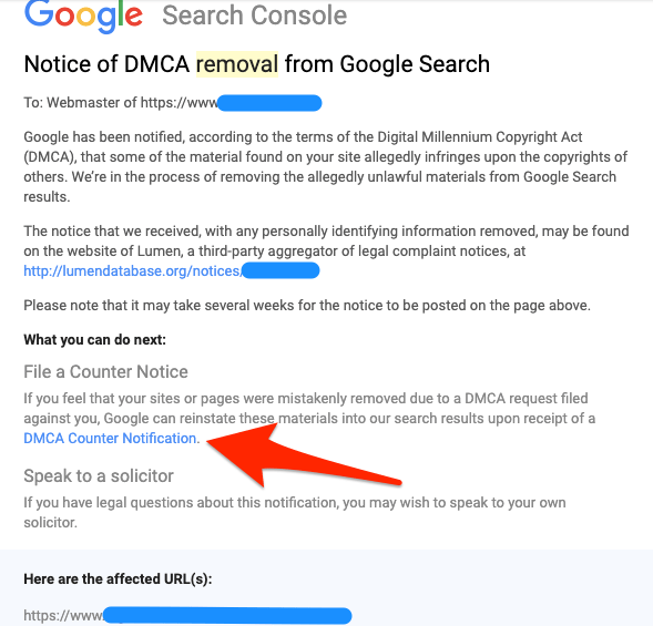 DMCA Notice from Google   How to Counter the DMCA Notice  - 69