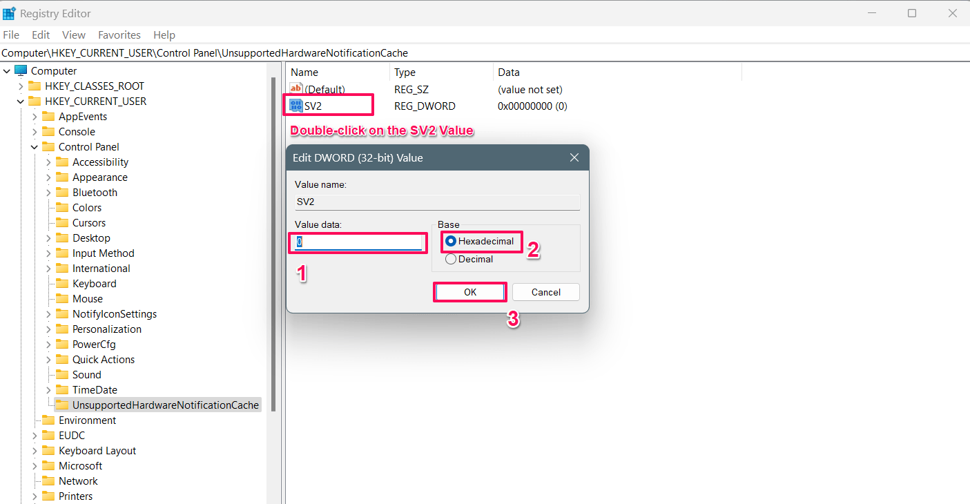 Type 0 in value data and click OK
