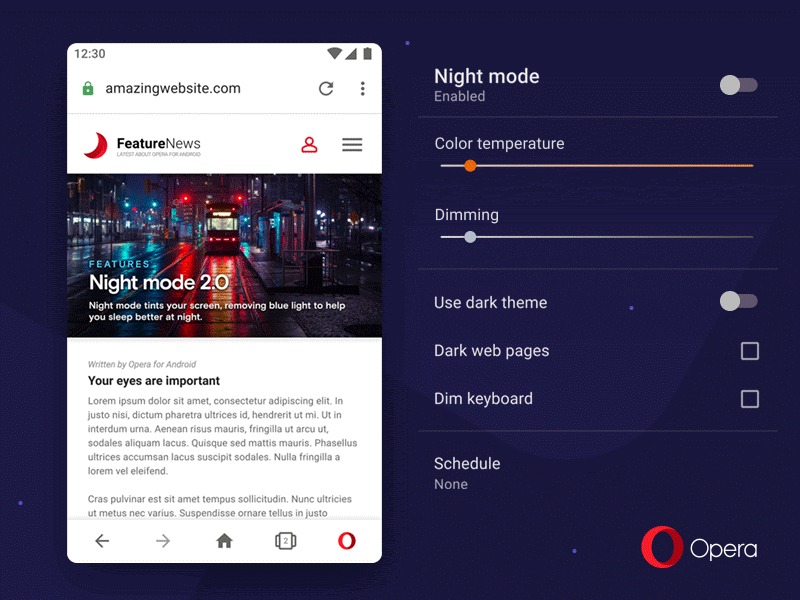 Dark Mode Opera iOS