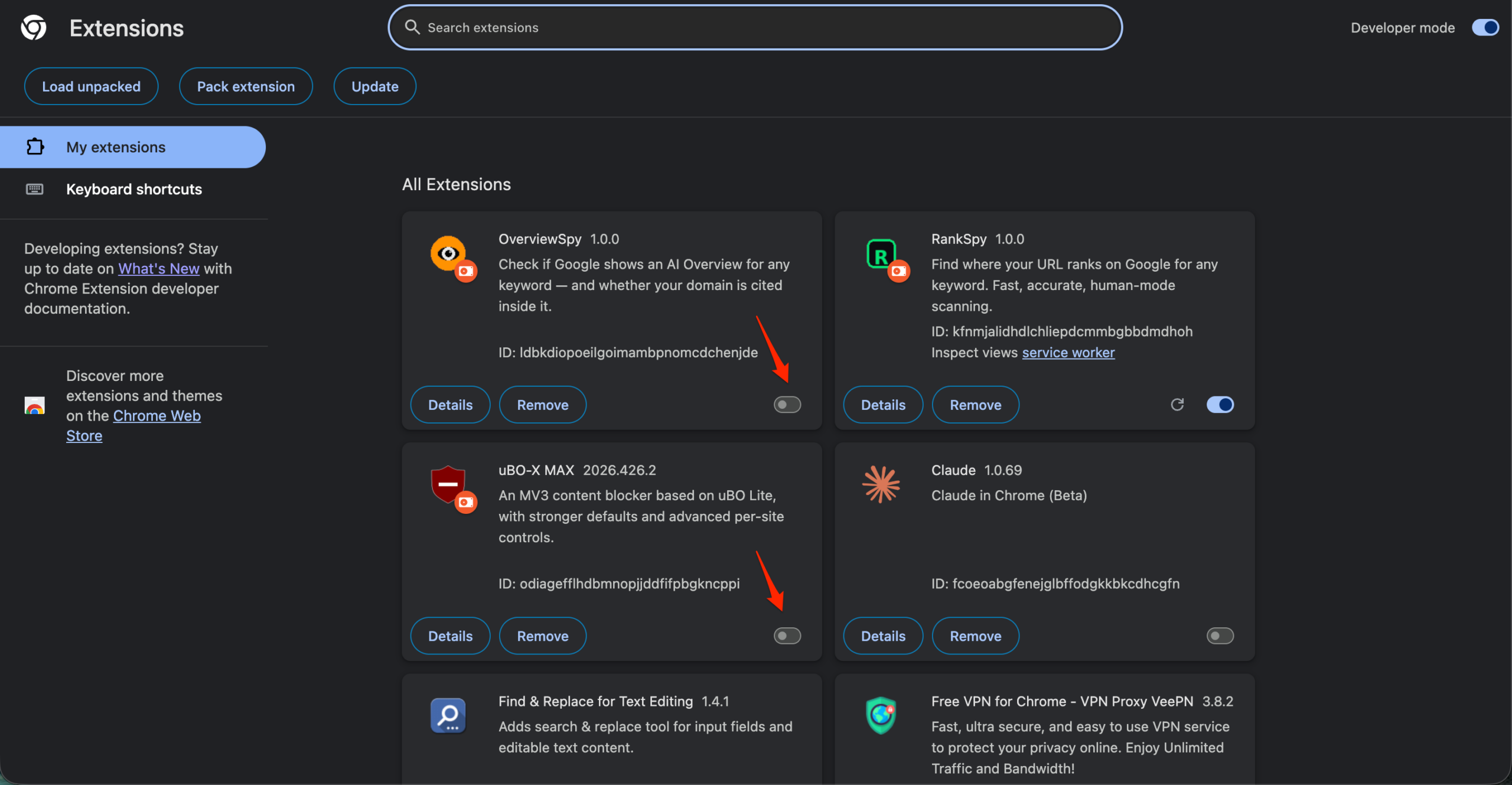 Disable Browser Extensions