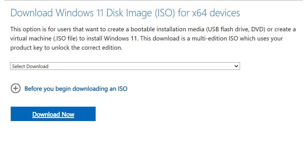 Загрузите образ диска Windows 11 (ISO) для устройств x64.