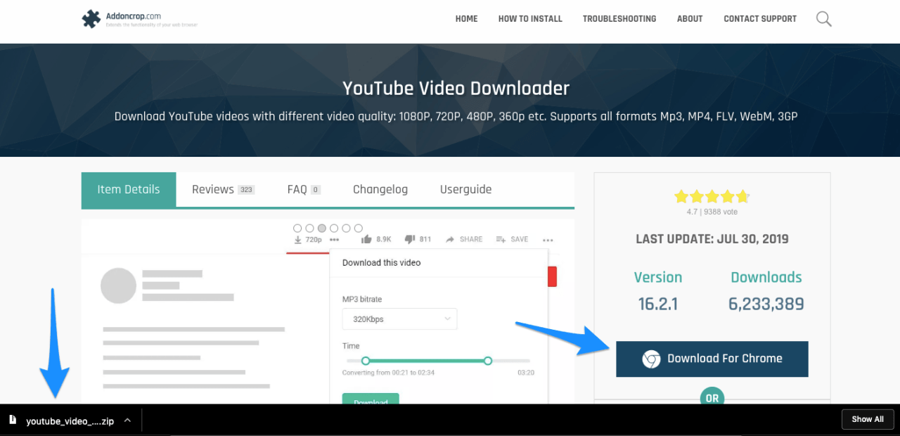 youtube downloader chrome extension free