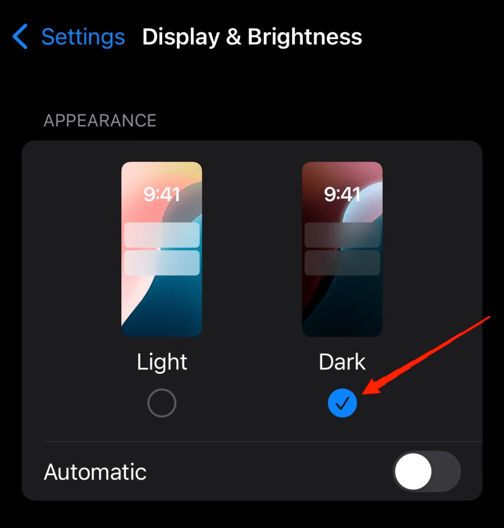 Enable Dark Mode