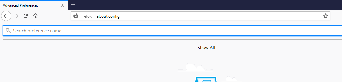 Enter About Config in URL Bar