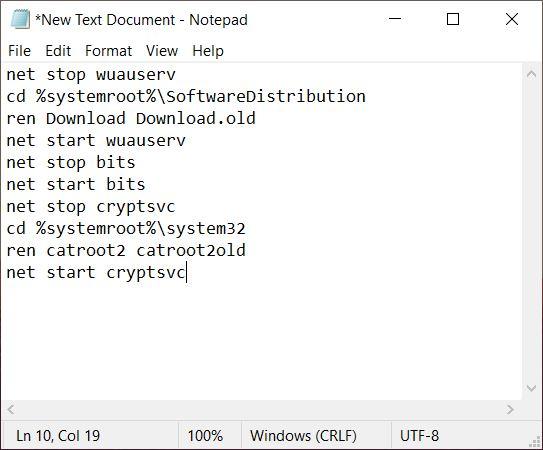 Enter commands in Text Doc