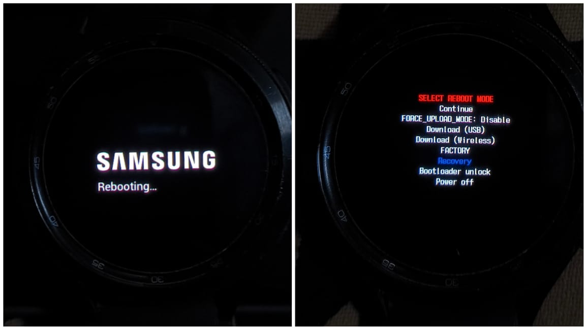 Enter the recovery mode on your Galaxy watch