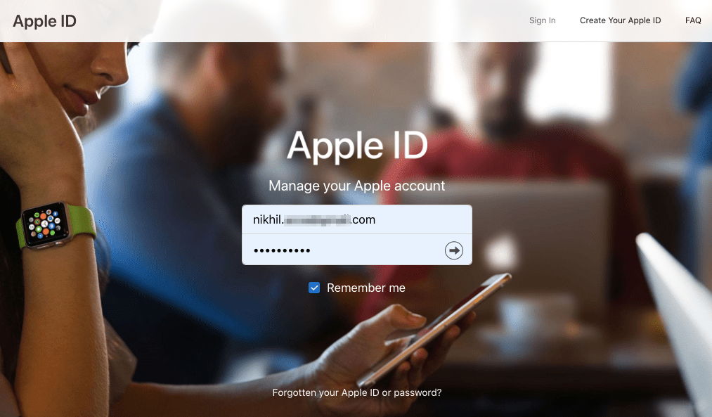 Enter Apple ID and Password