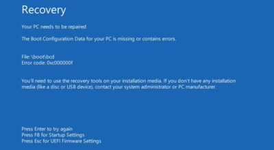 Error Code 0xc00000f Fix