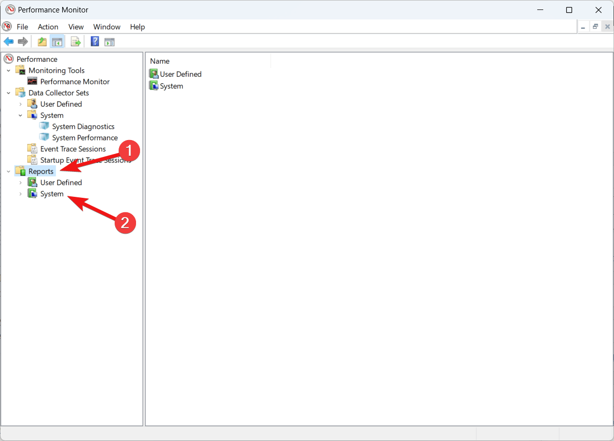 Expand Reports and select System