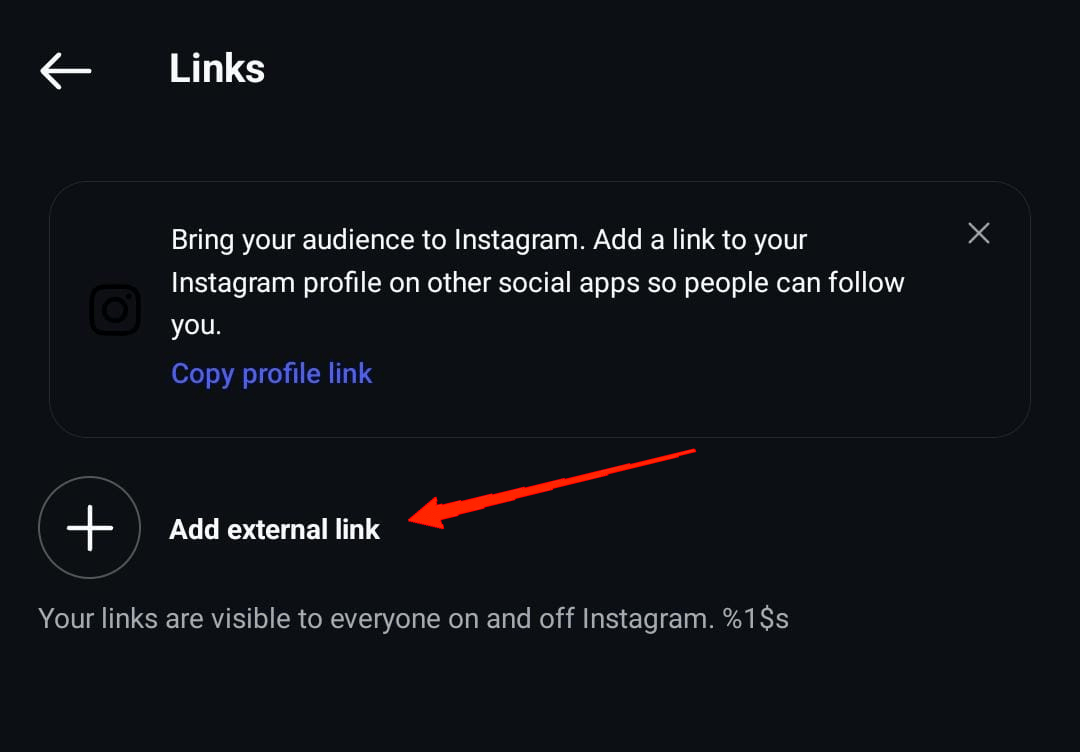 Last but not least, click on the Add Link section and paste a trackable link to your portfolio, YouTube channel, or any other platform where people get to know you better.