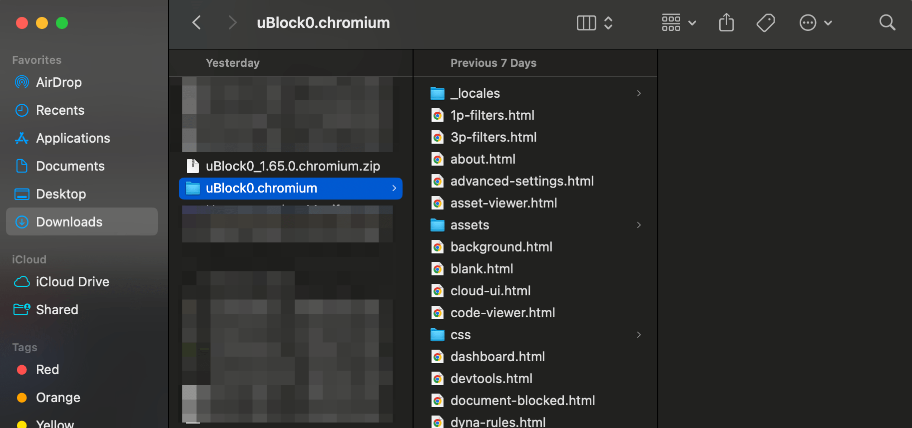 Extract the zip file to get uBlock Origin folder