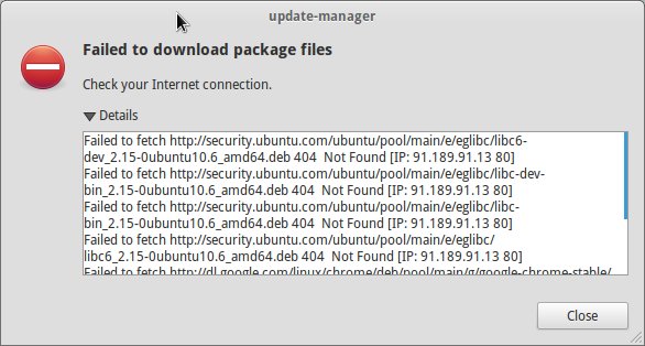 Failed to download package files