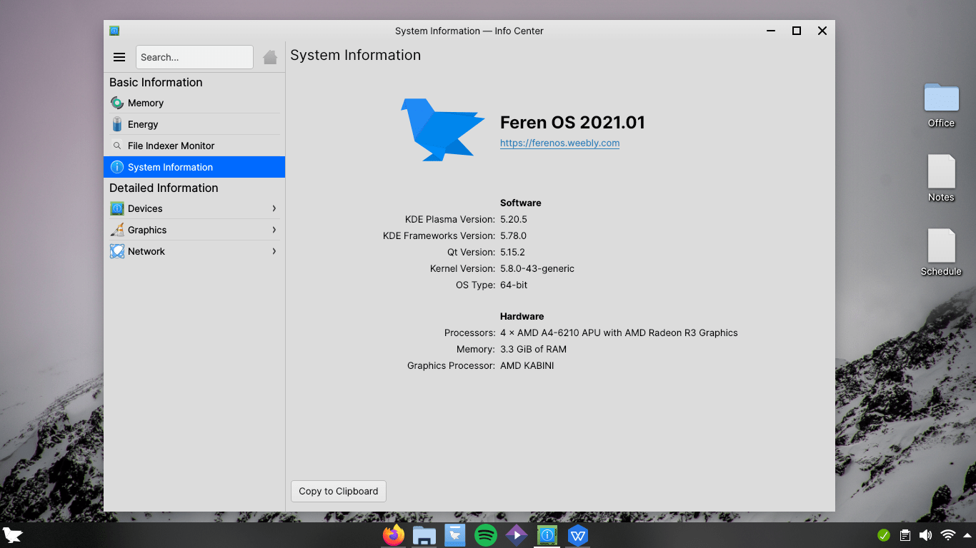 Feren OS KDE Plasma 5 Distro