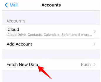 Fetch New Data under Accounts