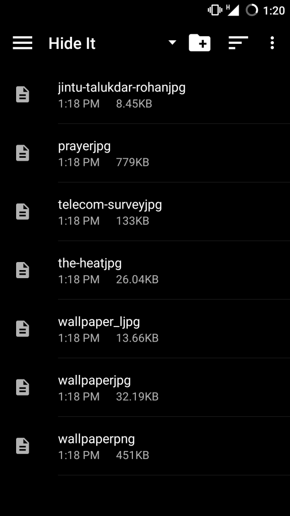 hidden files android