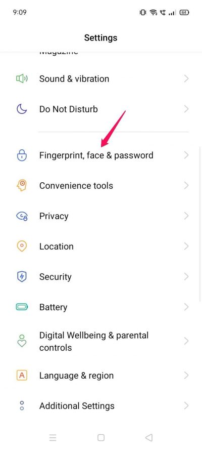 Fingerprint Settings in realme