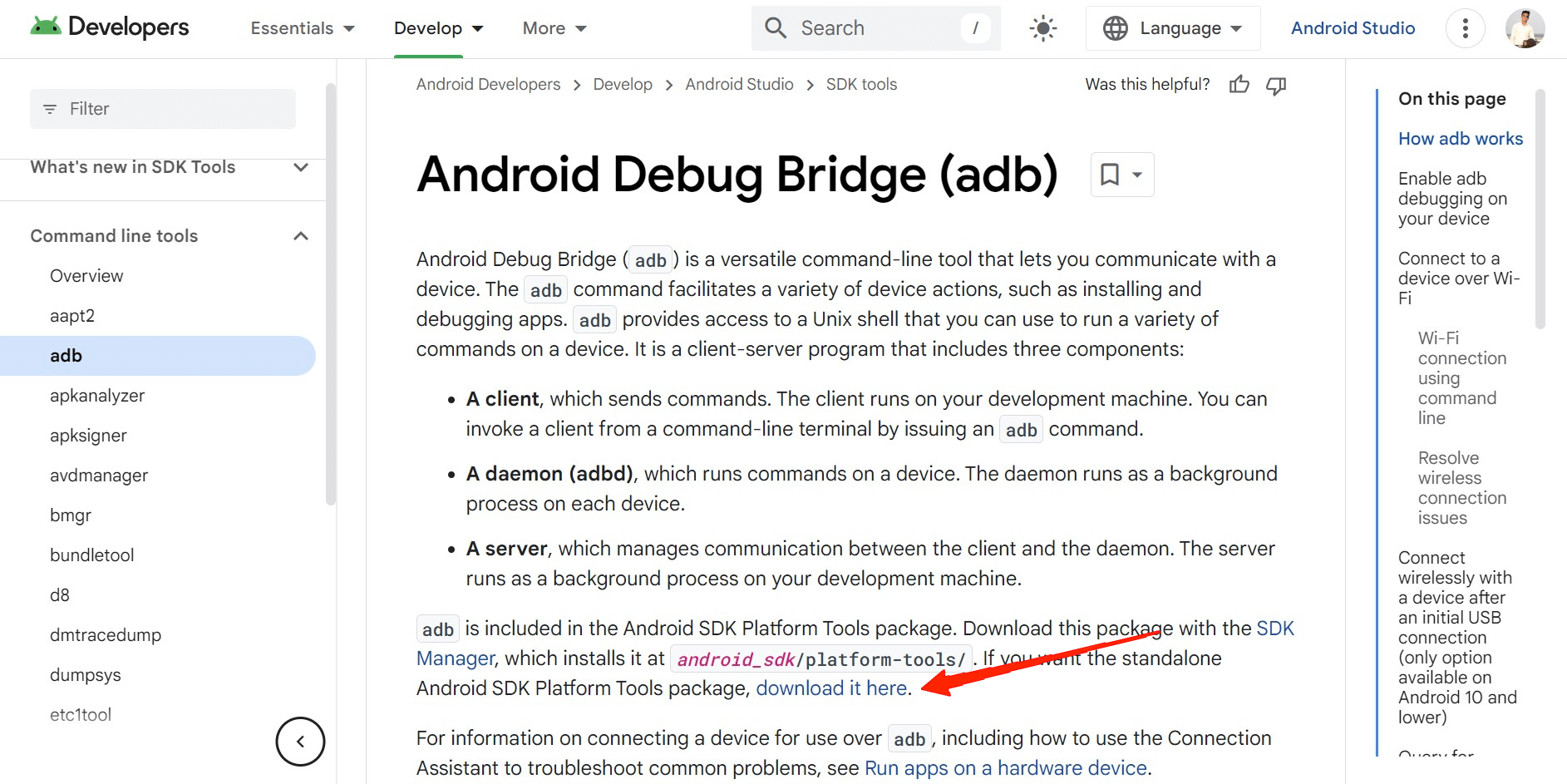 Firstly, download the Android Debug Bridge (ABD)