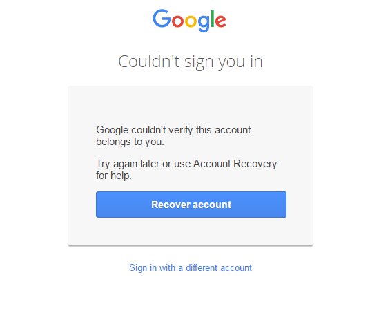 fix couldn t sign in google account
