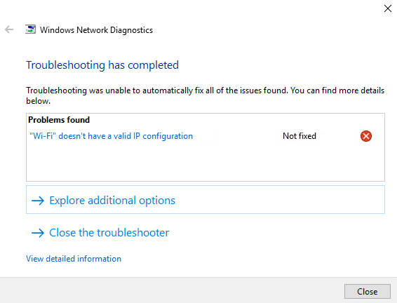 Fix WiFi doesn’t have a valid IP configuration error in Windows 11