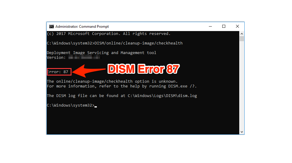 Fix Error 87 DISM Windows