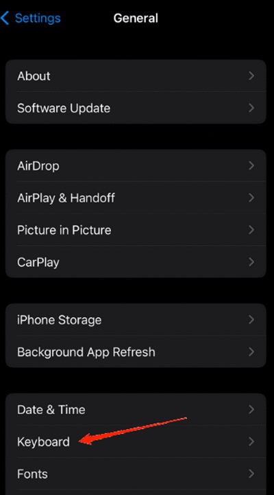 general settings iphone