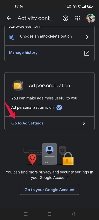 Go to ad Settings