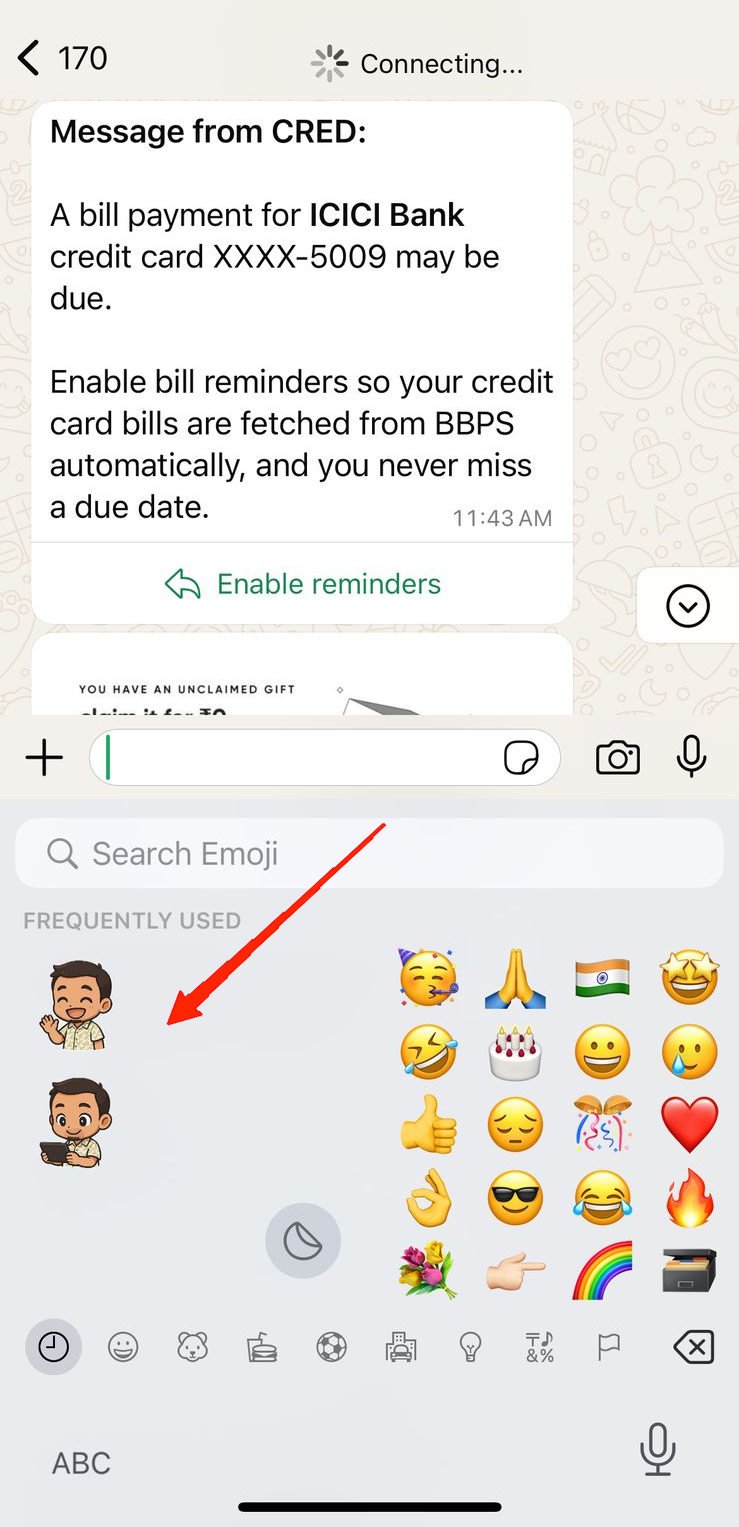 Go to the Stickers section, and your Google keyboard will automatically have the stickers loaded for you.