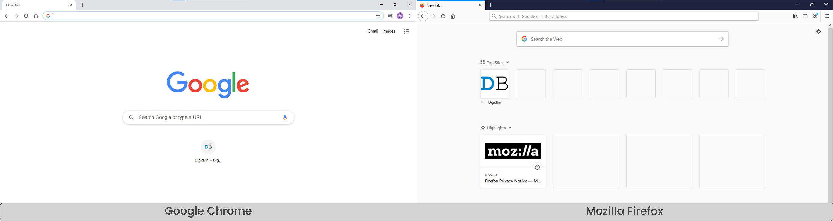 Google Chrome Left Vs Mozilla Right Interface