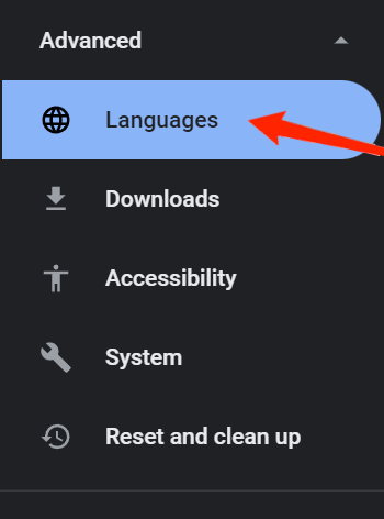 chrome language settings